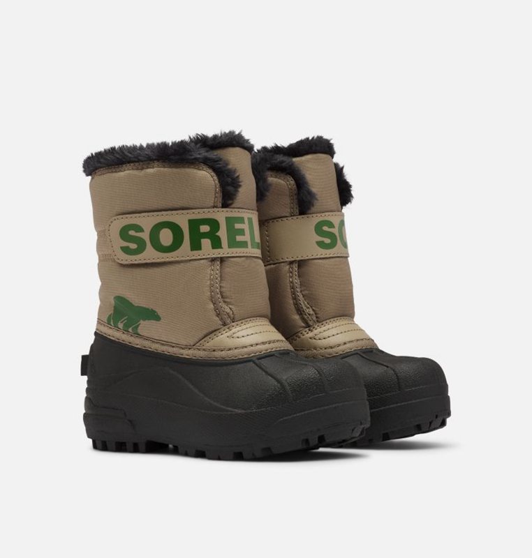 Kids Snow Boots Khaki/Black - Sorel Toddler Commander™ - 704-SFXDUC